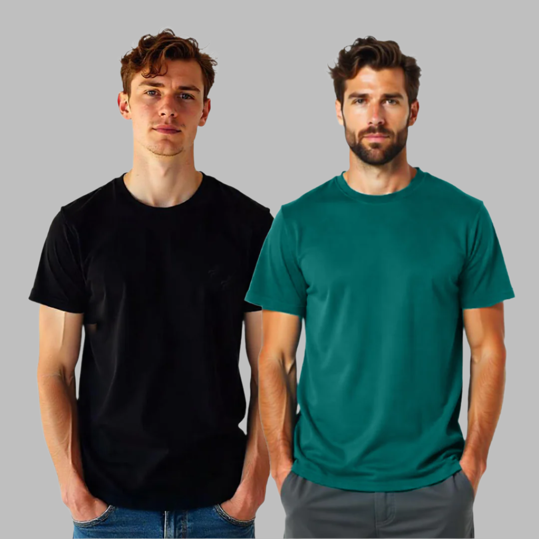 Establiss Pack Of 2 CEO T-shirts- Black, Aqua Teal