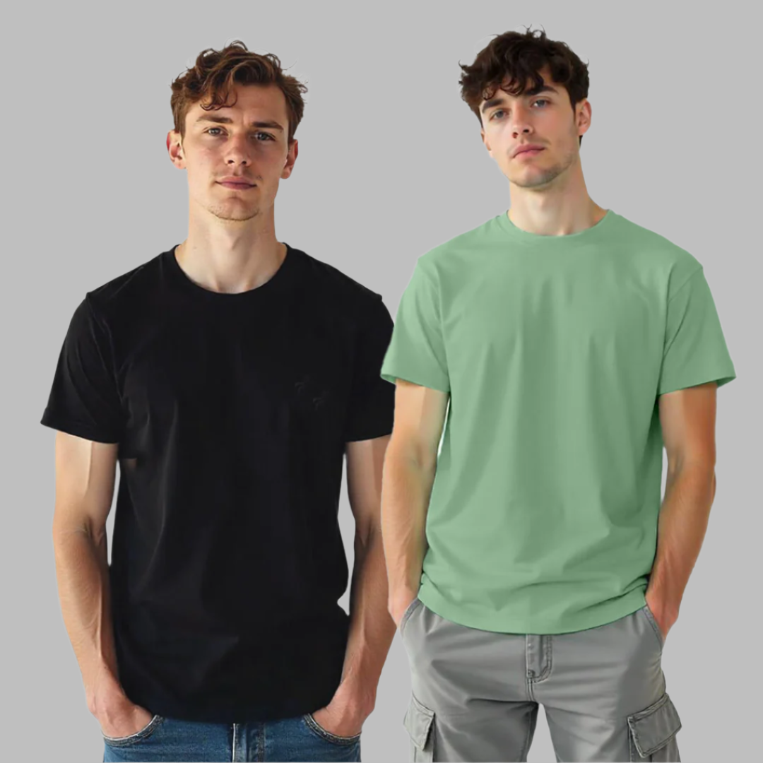 Establiss Pack Of 2 CEO T-shirts- Black, Mint Green