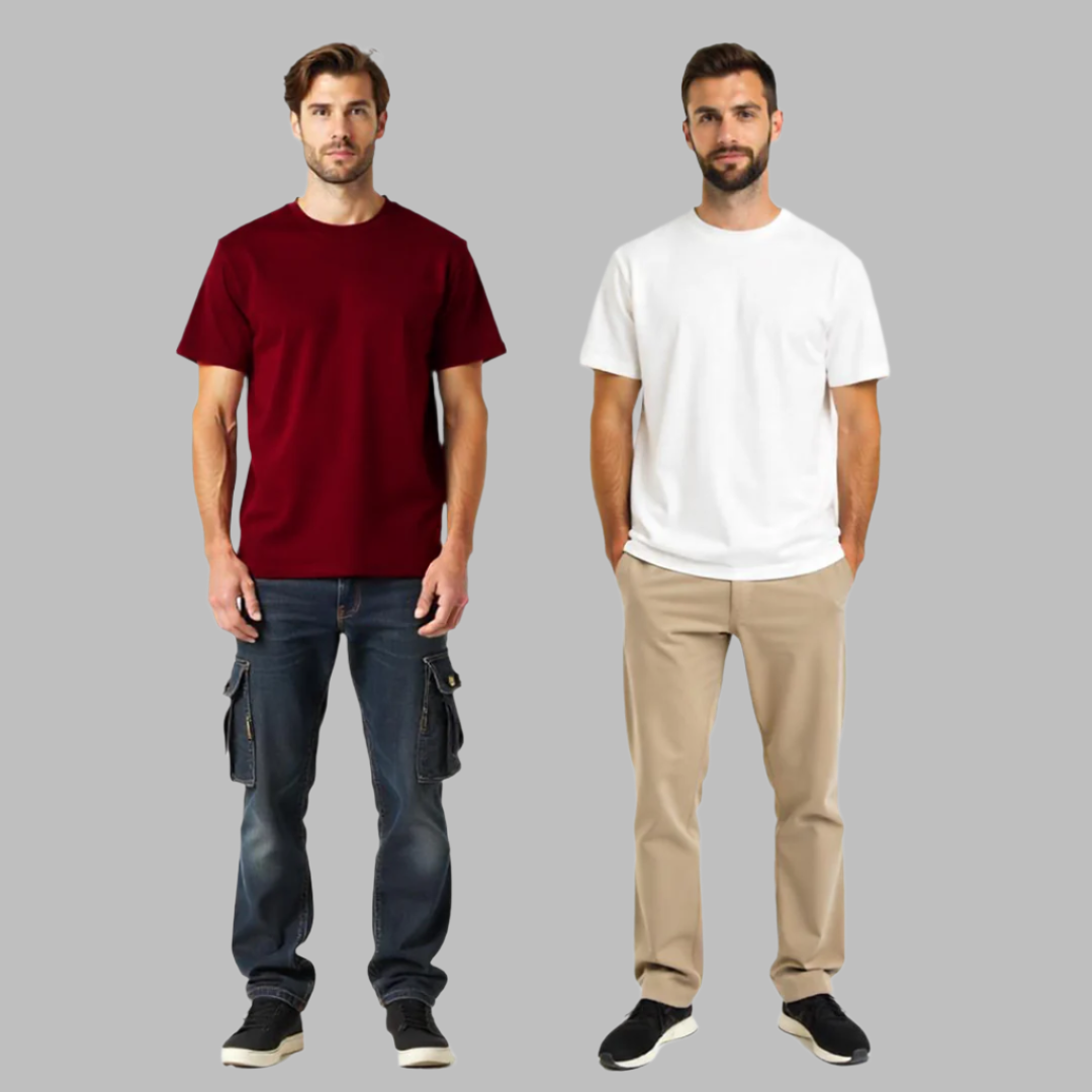 Establiss Pack Of 2 CEO T-shirts- White, Maroon