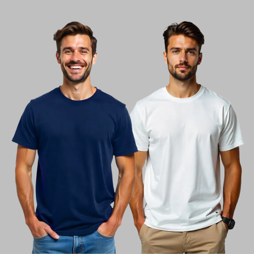 Establiss Pack Of 2 CEO T-shirts- White, Navy Blue
