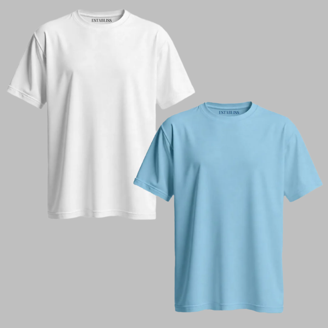 Establiss Pack Of 2 CEO T-shirts- White, Shark Grey