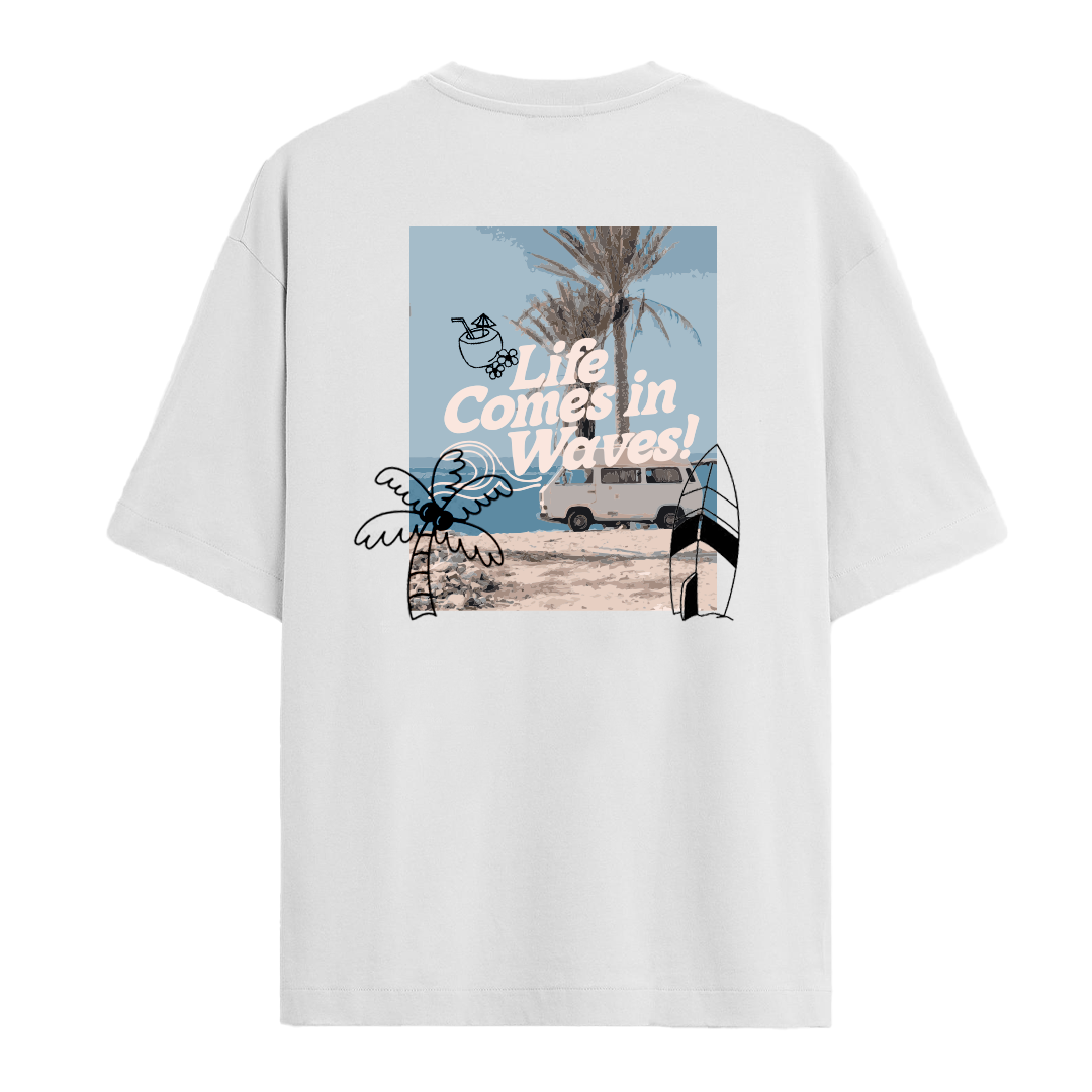 Establiss Life Comes In Waves Summer Oversized T-shirt