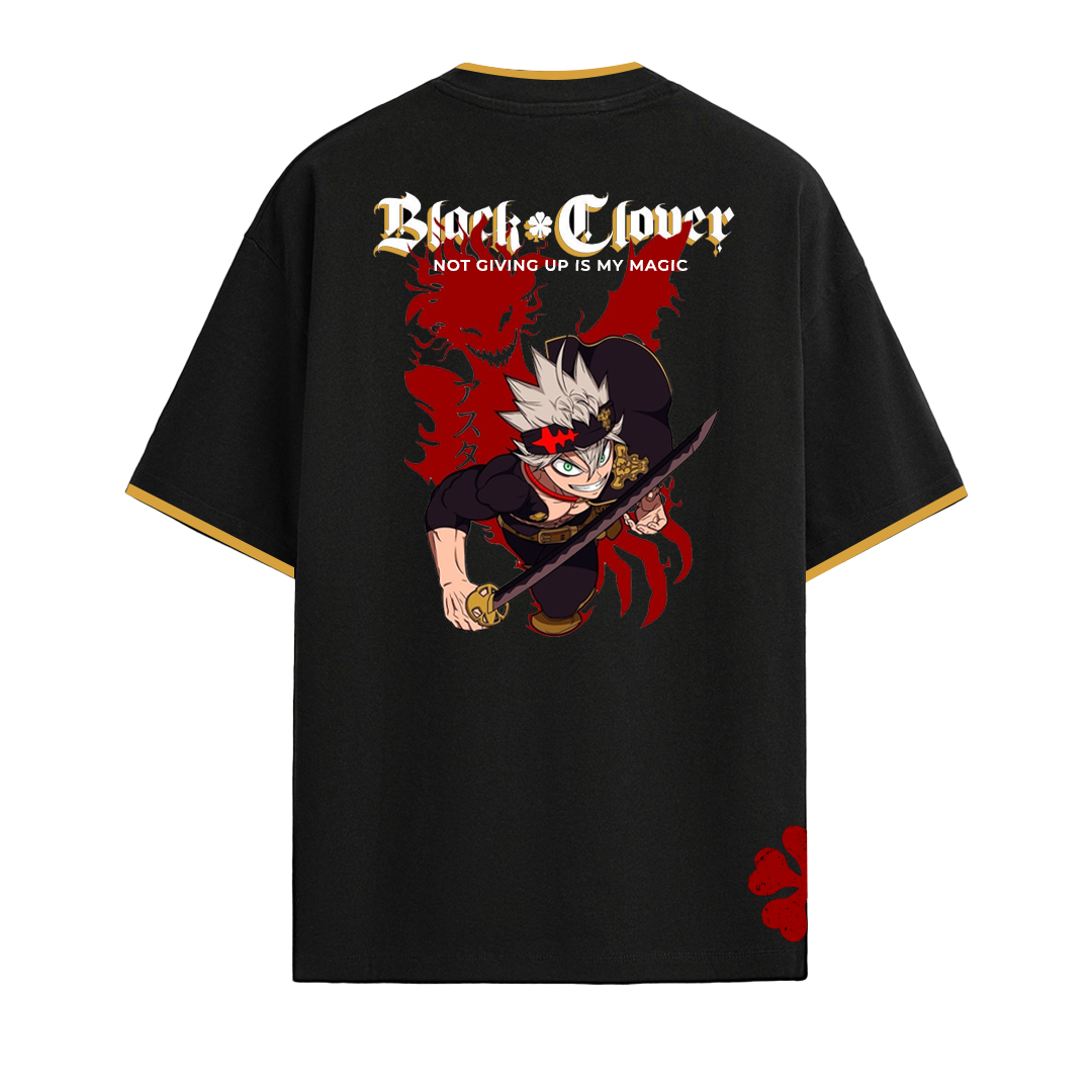 Establiss Black Clover-Asta Oversized Black T-shirt