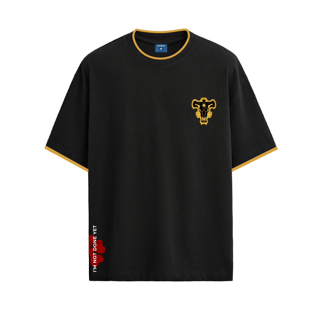 Establiss Black Clover-Asta Oversized Black T-shirt