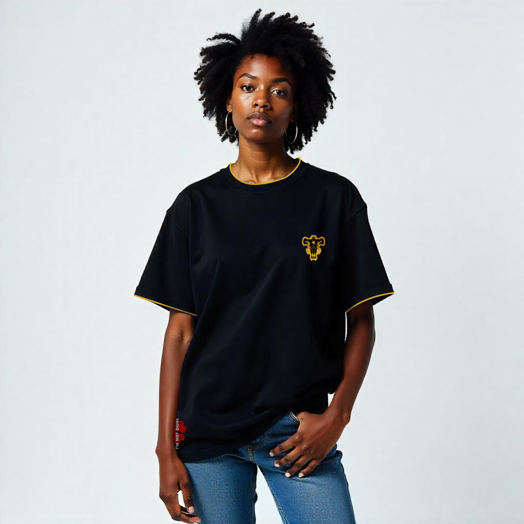 Establiss Black Clover-Asta Oversized Black T-shirt