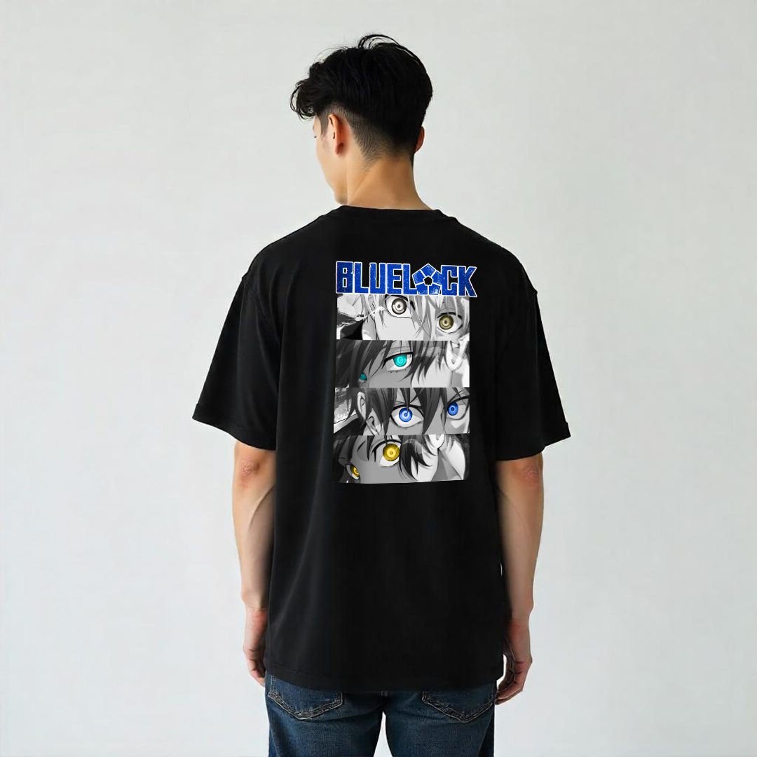 Establiss Blue Lock Oversized Black T-shirt