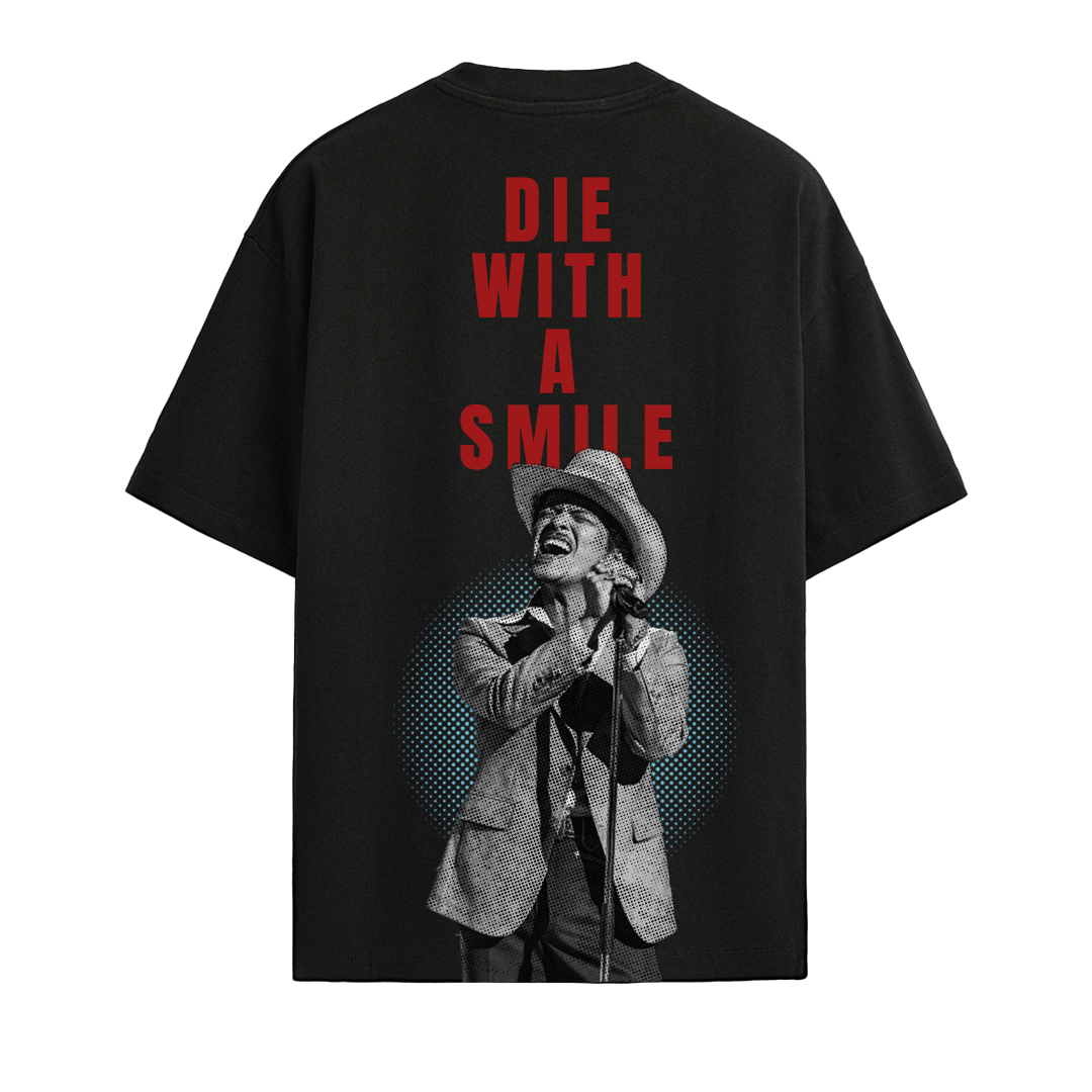 Establiss Die With The Smile- Gaga & Mars Oversized Black T-shirt