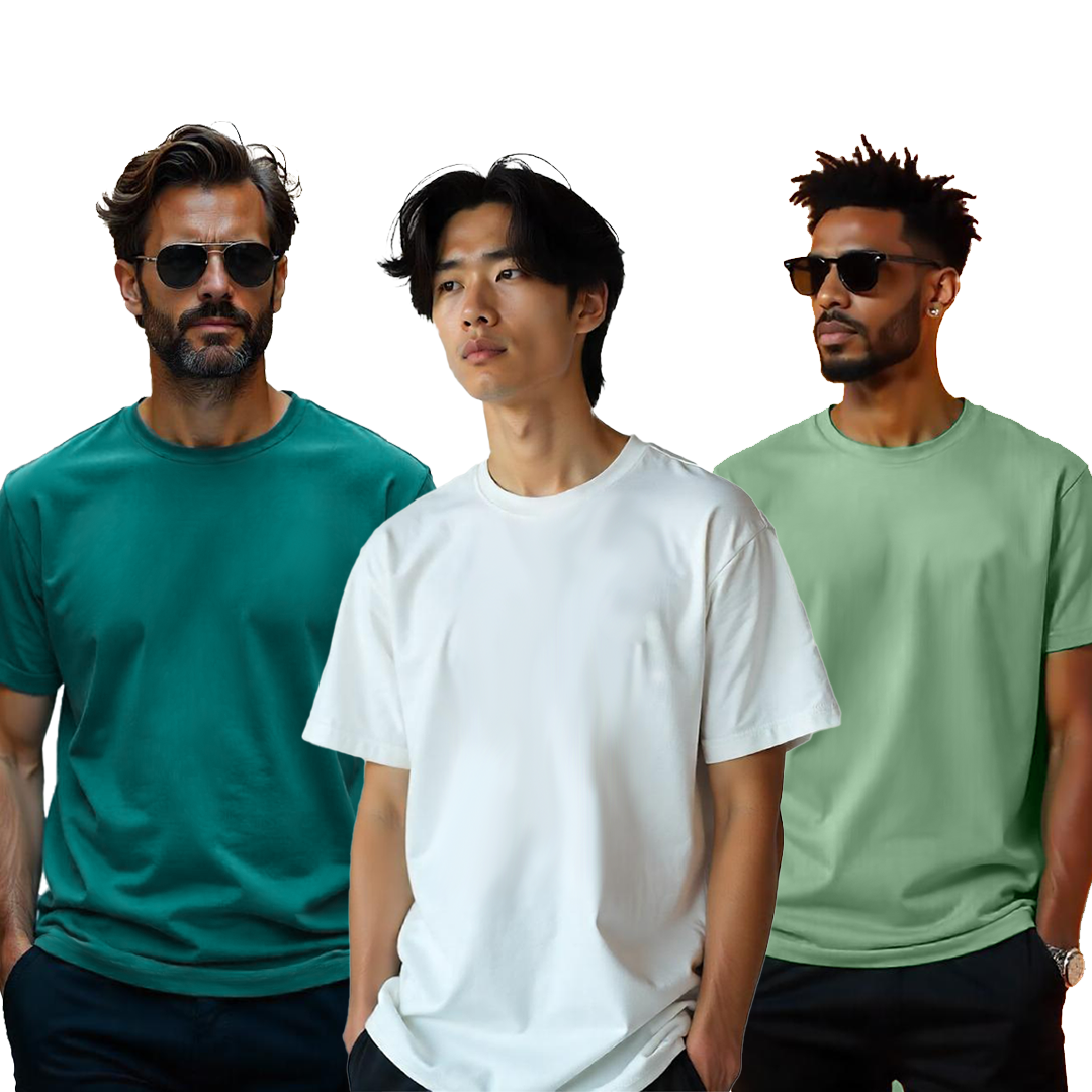 Establiss Pack Of 3 CEO T-shirts-Aqua Teal, Mint Green , White
