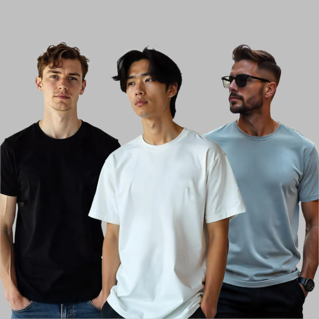 Establiss Pack Of 3 CEO T-shirts- Shark Grey, White, Black