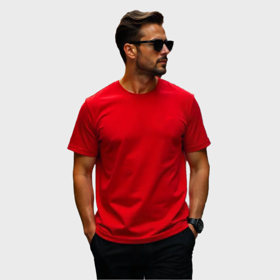 Red T-shirt |Ultra Premium Fabric|240 GSM| Cotton French Terry| Regular Fit| Men& Women|