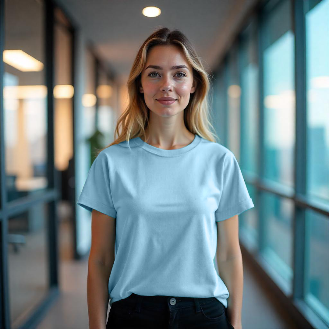 Sky Blue T-shirt |Ultra Premium Fabric|240 GSM| Cotton French Terry| Regular Fit| Men& Women|