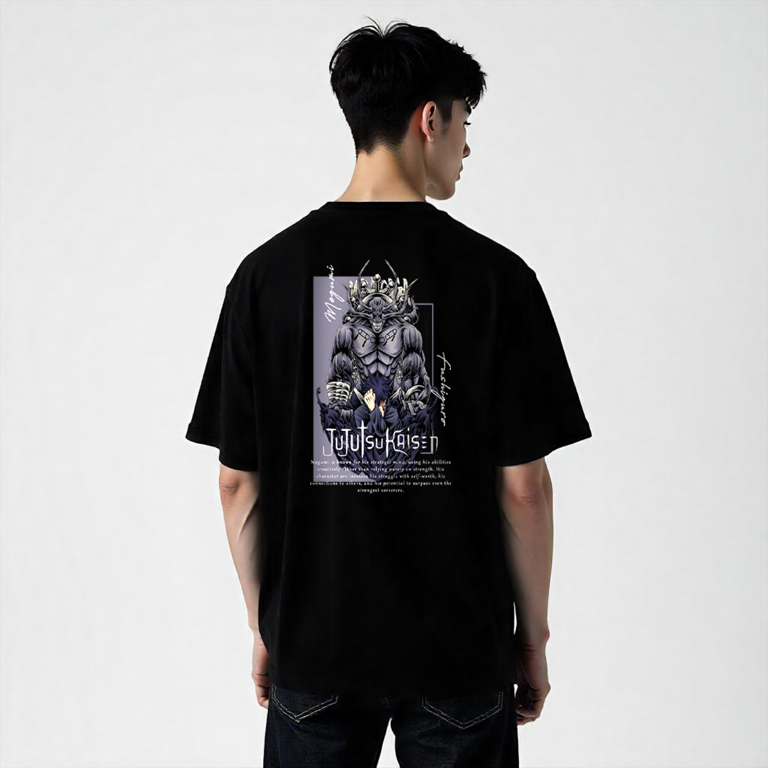 Establiss Jujutsu Kaisen- Fushiguro Oversized Black T-shirt