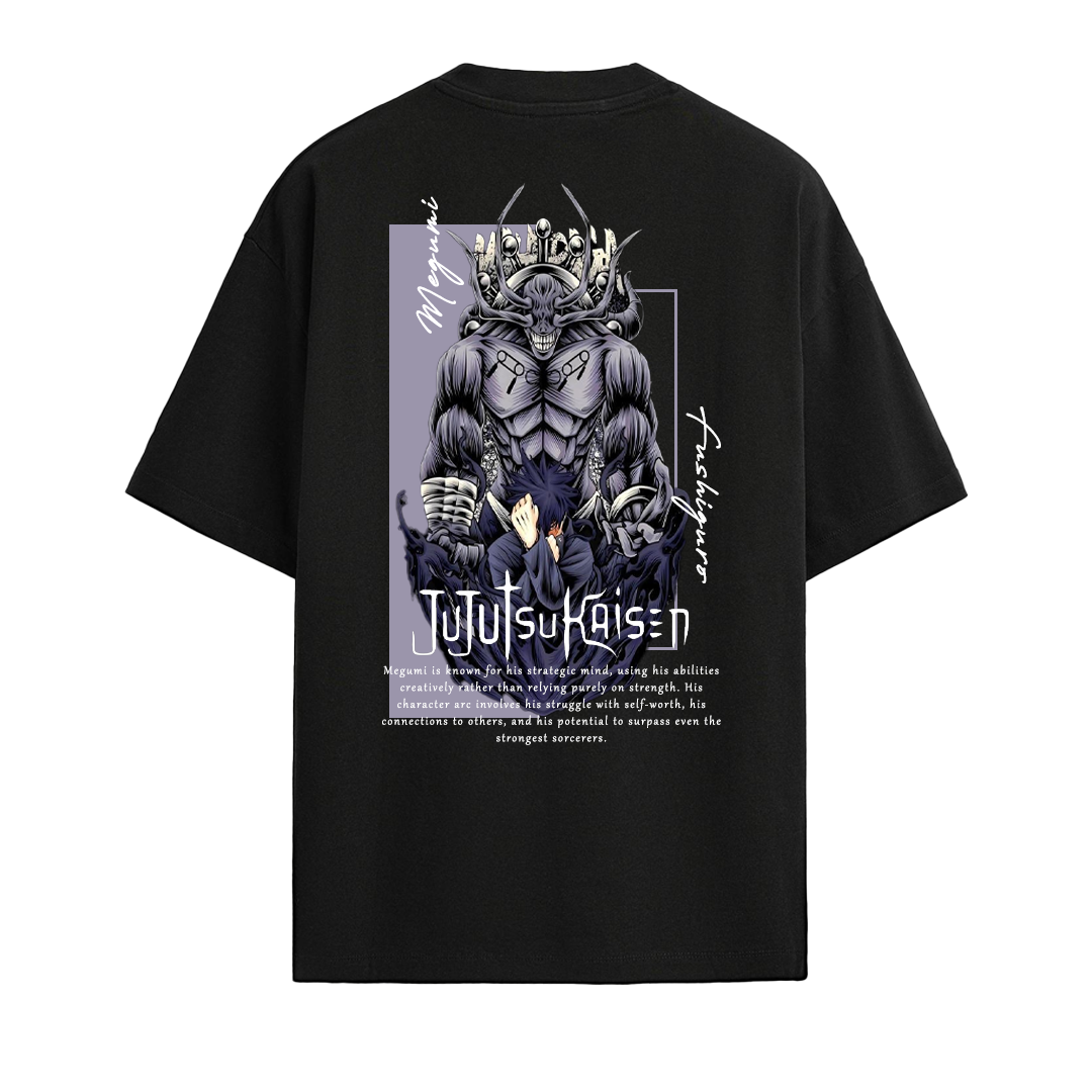 Establiss Jujutsu Kaisen- Fushiguro Oversized Black T-shirt