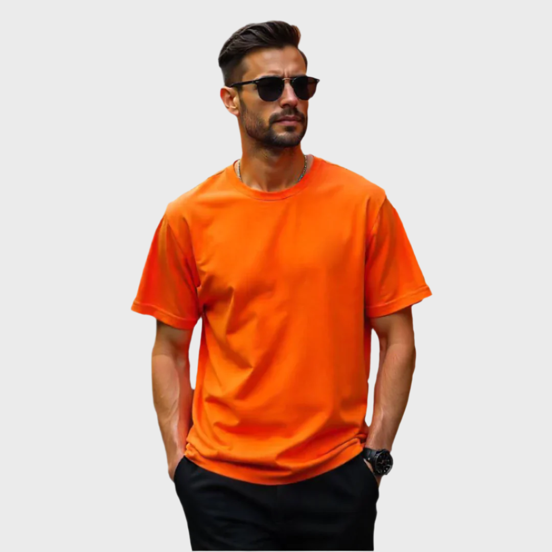 Orange T-shirt |Ultra Premium Fabric|240 GSM| Cotton French Terry| Regular Fit| Men& Women