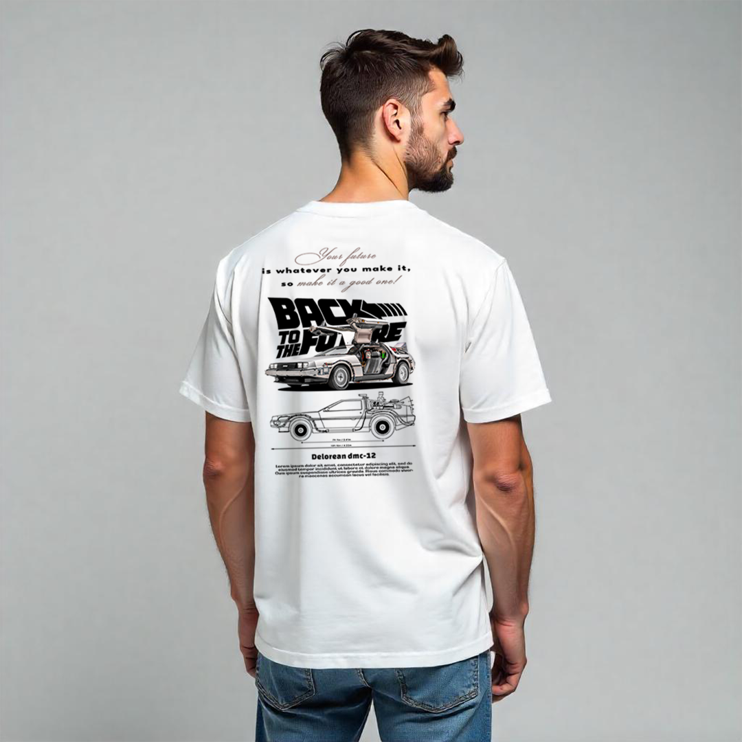 Establiss Oversized Back To The Future T-Shirt | Retro Movie & Streetwear Tee