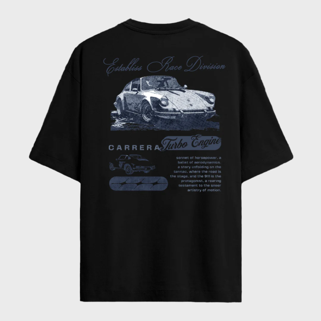 Establiss Race Division Oversized Black T-shirt