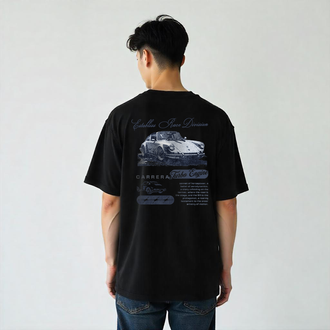 Establiss Race Division Oversized Black T-shirt