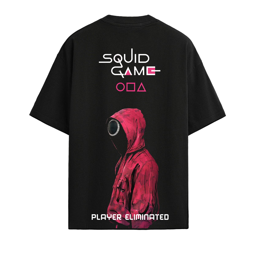 Establiss Squid Game-Player Eliminated Oversized Black T-shirt