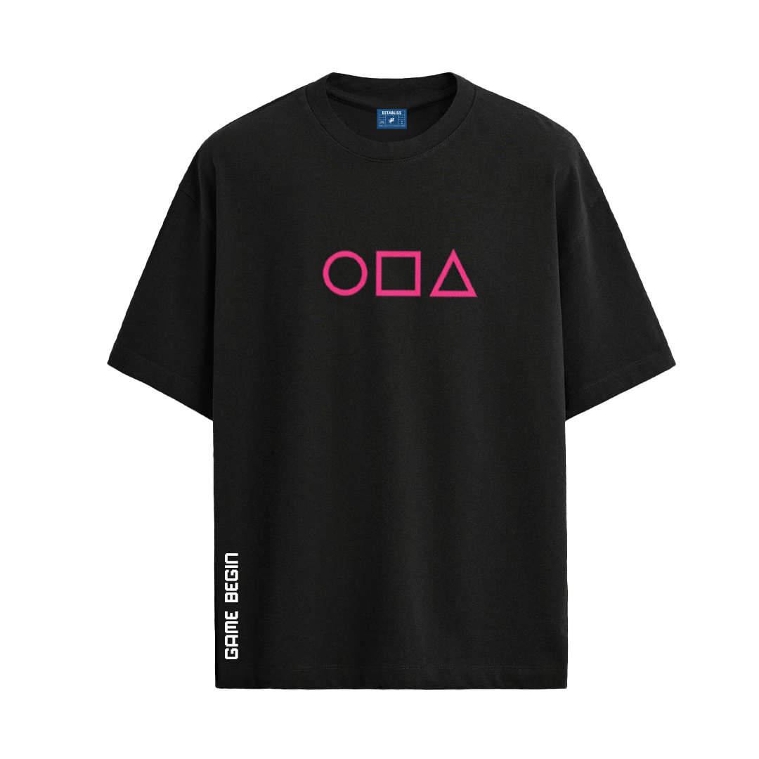 Establiss Squid Game-Player Eliminated Oversized Black T-shirt