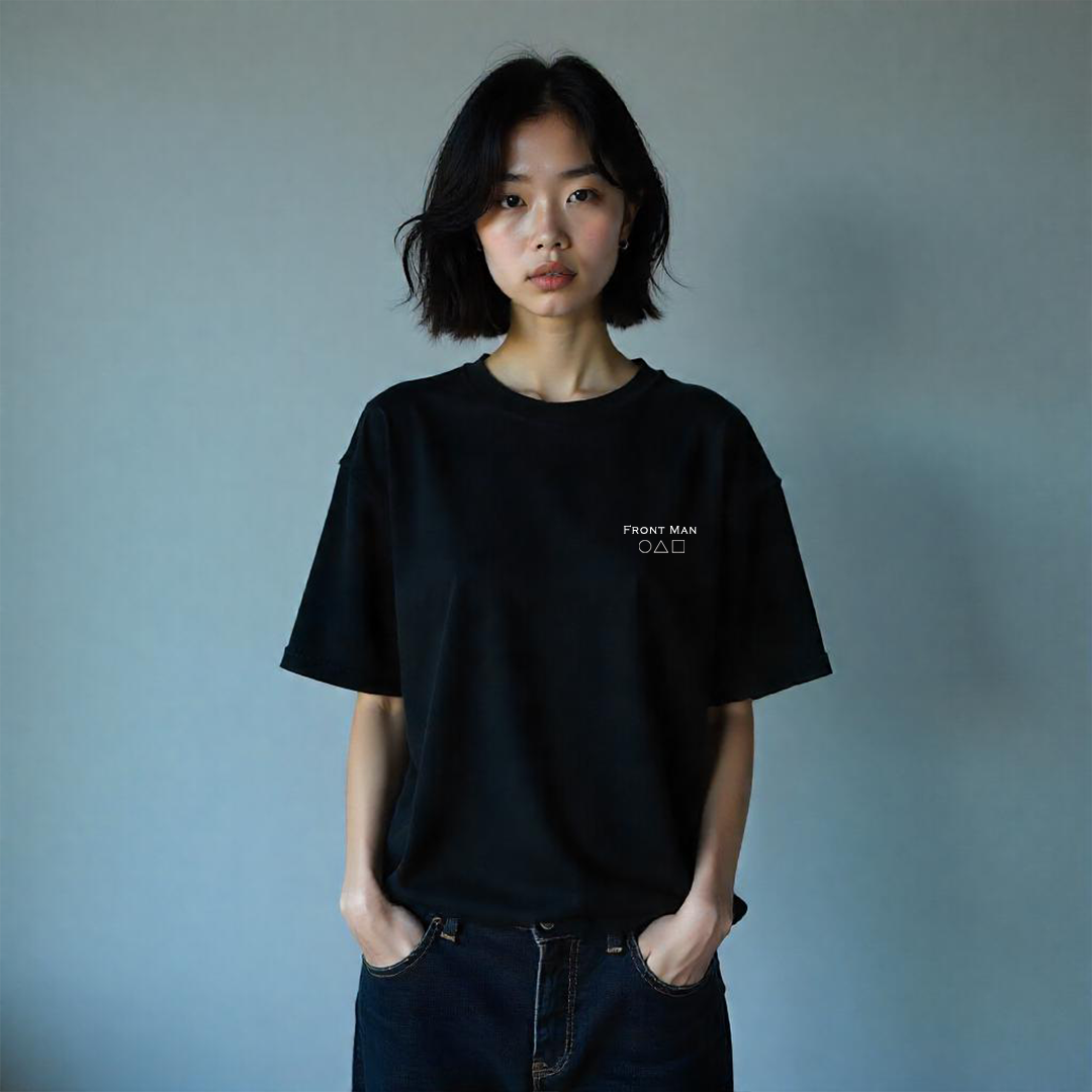 Establiss Squid Game-Front Man Oversized Black T-shirt