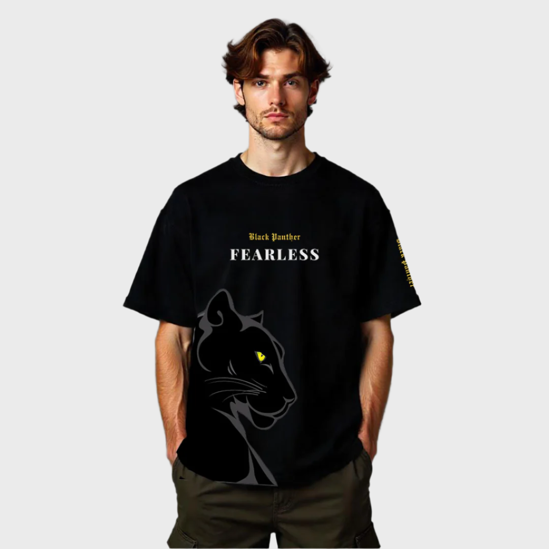 Establiss Oversized Fearless Black T-Shirt | Premium Streetwear & Graphic Tee