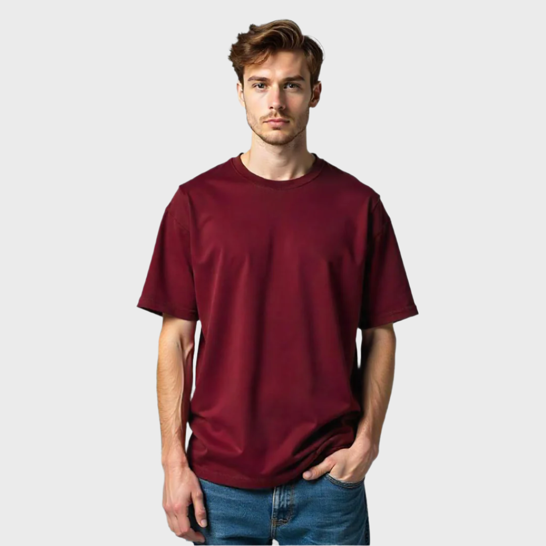 Maroon T-shirt |Ultra Premium Fabric|240 GSM| Cotton French Terry| Regular Fit| Men& Women|