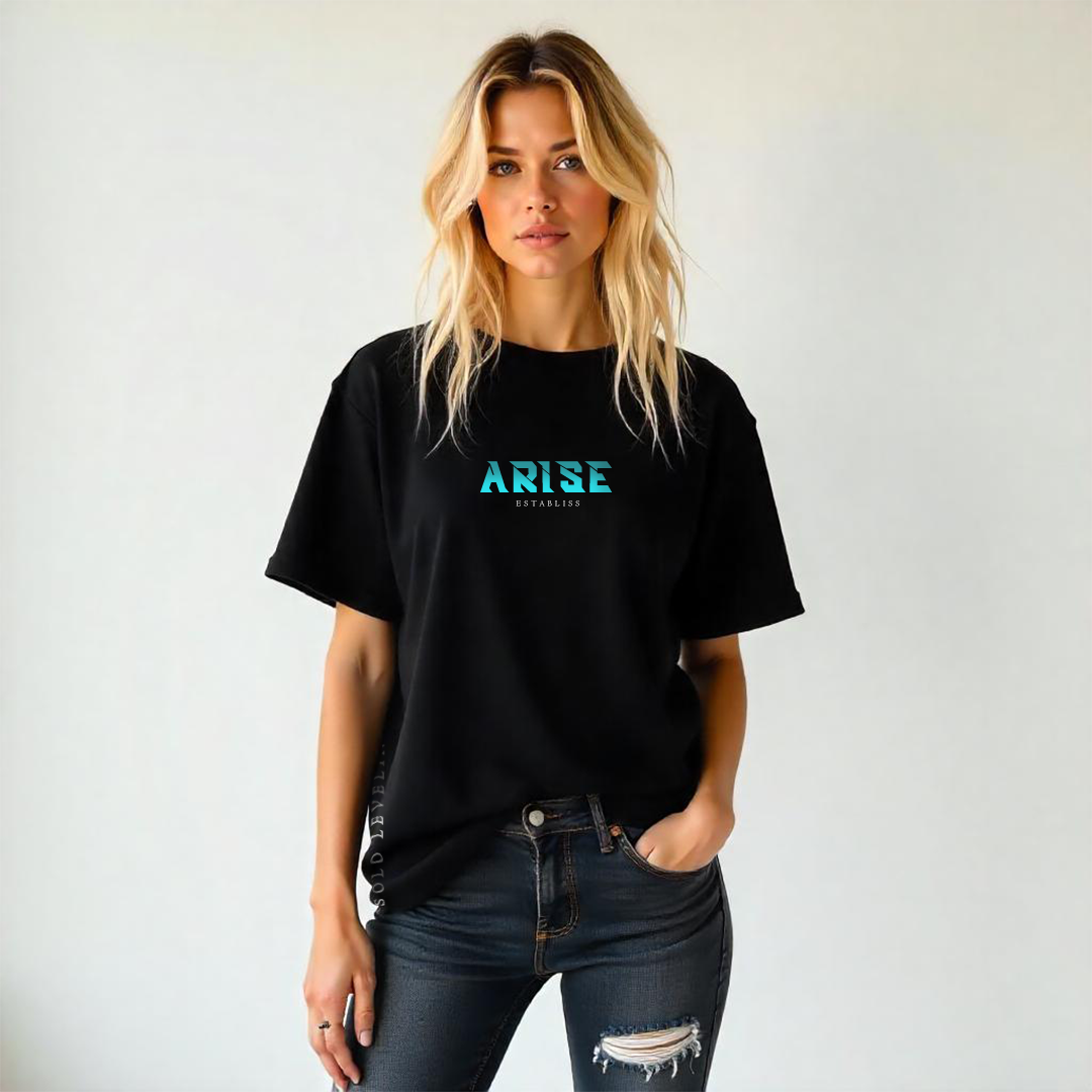 Establiss Solo Leveling- ARISE Oversized Black T-shirt