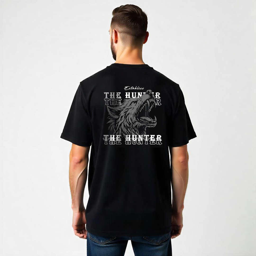 Establiss Wolf Oversized Black T-shirt