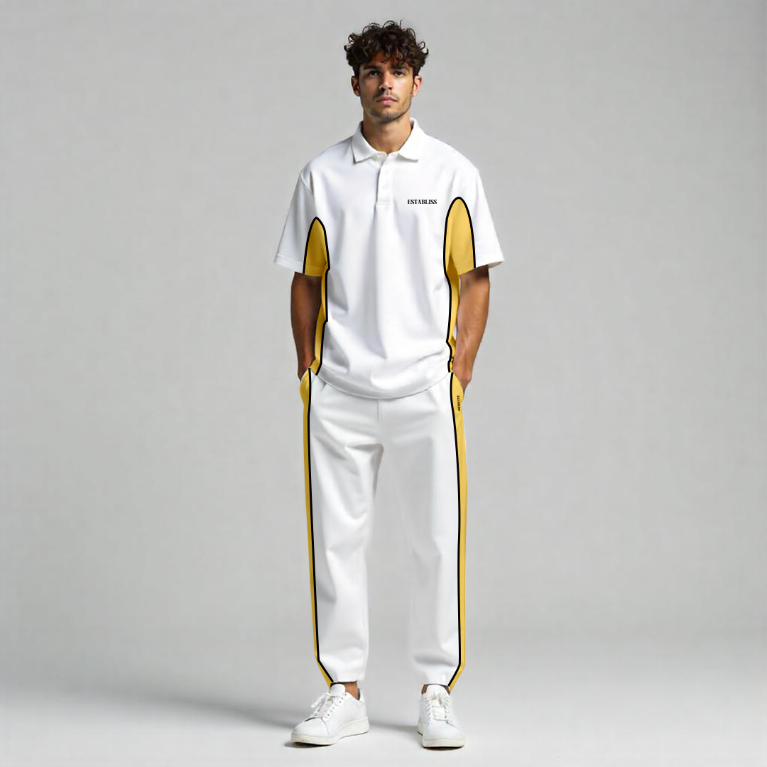 Establiss White-Yellow Polo & Lower set