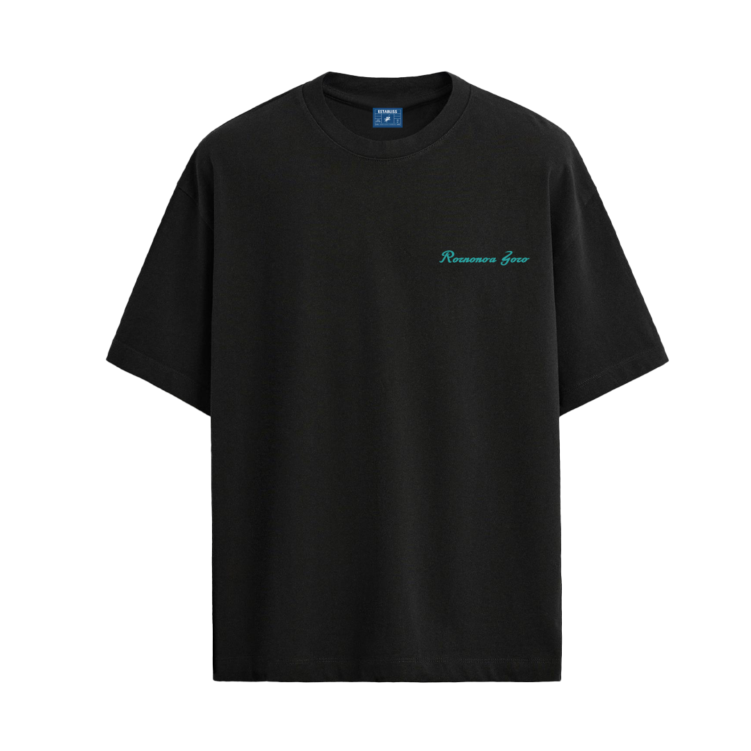 Establiss One Piece- Zoro Oversized Black T-shirt