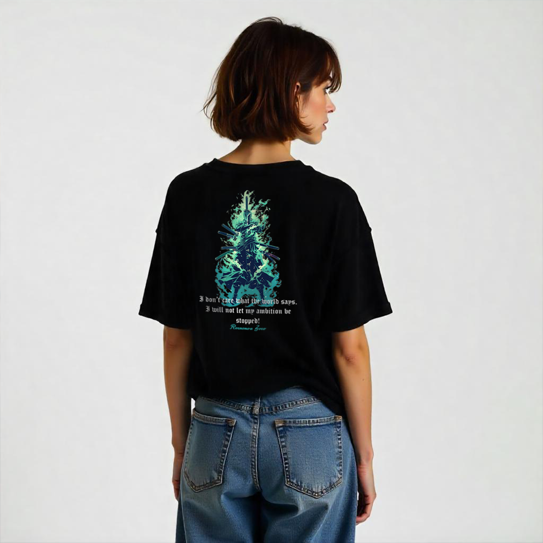 Establiss One Piece- Zoro Oversized Black T-shirt