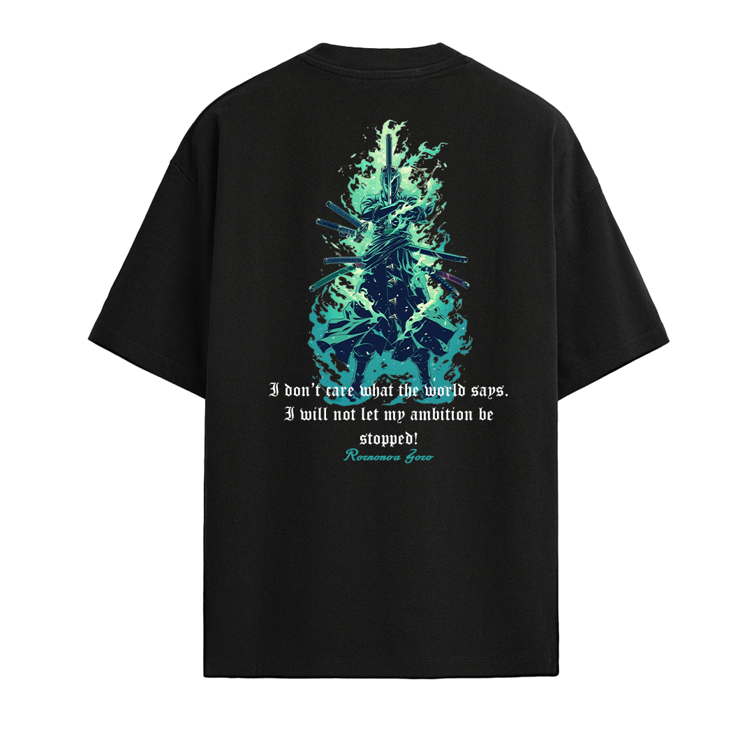 Establiss One Piece- Zoro Oversized Black T-shirt