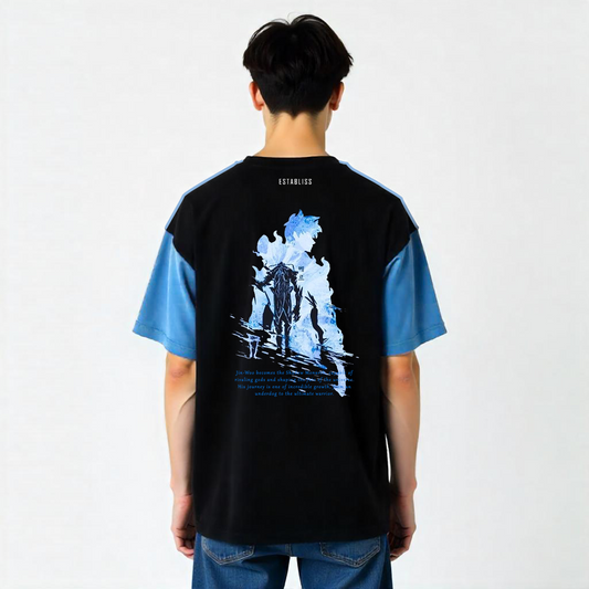Establiss Solo Leveling-jin woo Oversized Black T-shirt