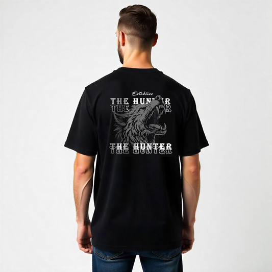 Establiss Wolf  Oversized Black T-shirt