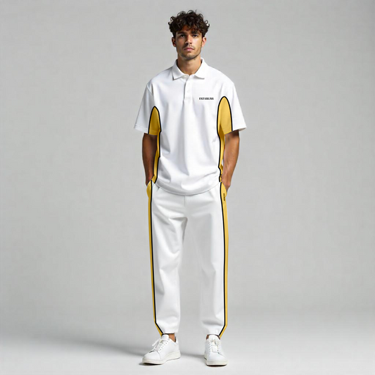 Establiss White-Yellow  Polo & Lower set